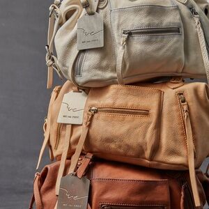 We The Free Tan Leather Crossbody Bag